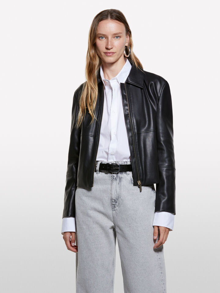 Black short jacket - women's jackets - Black | Sisley image number 3
